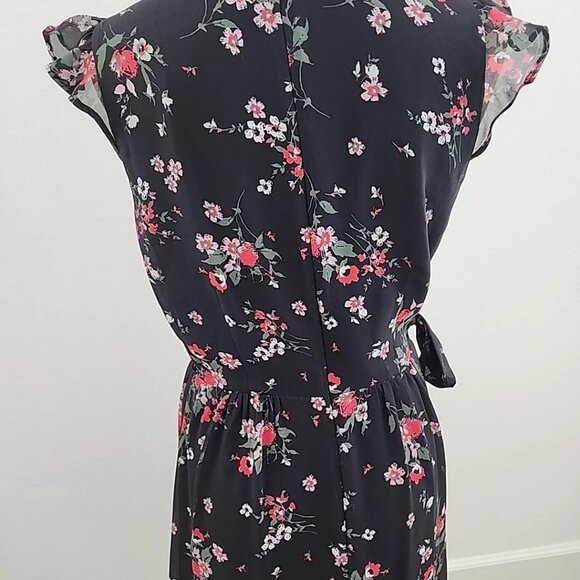 Small Lenon Floral Flutter Sleeve Dress NWT - Picture 3 of 16